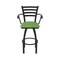 Holland Bar Stool Co Jackie with Arms 36 in. Swivel Bar Stool with Black Wrinkle Finish and Graph Parrot Seat 415 - alternate 6